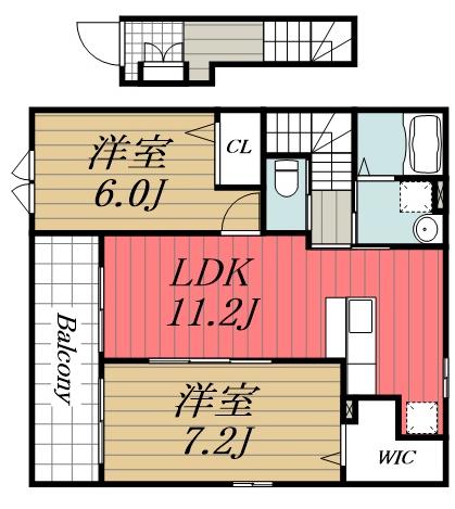 サニーハウス/石川(2LDK/2階)の間取り写真