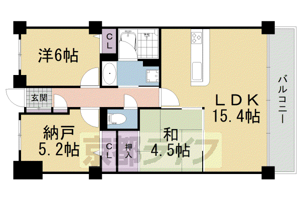 パデシオン小倉駅南(2SLDK/3階)の間取り写真