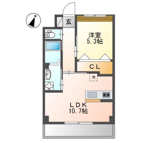 グランドパレス(1LDK/2階)の間取り写真