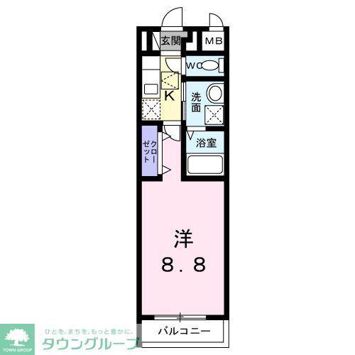 ブレーメンハウス(1K/1階)の間取り写真