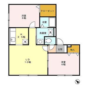 ファミーユB棟(2LDK/2階)の間取り写真