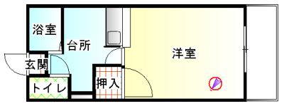 エーデルハイムK(1K/1階)の間取り写真