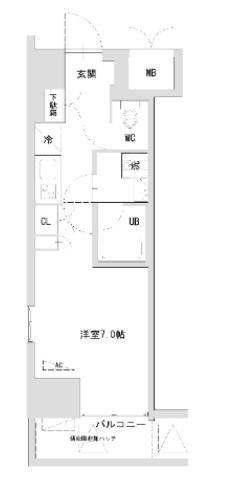 TLRレジデンス町田(1K/15階)の間取り写真