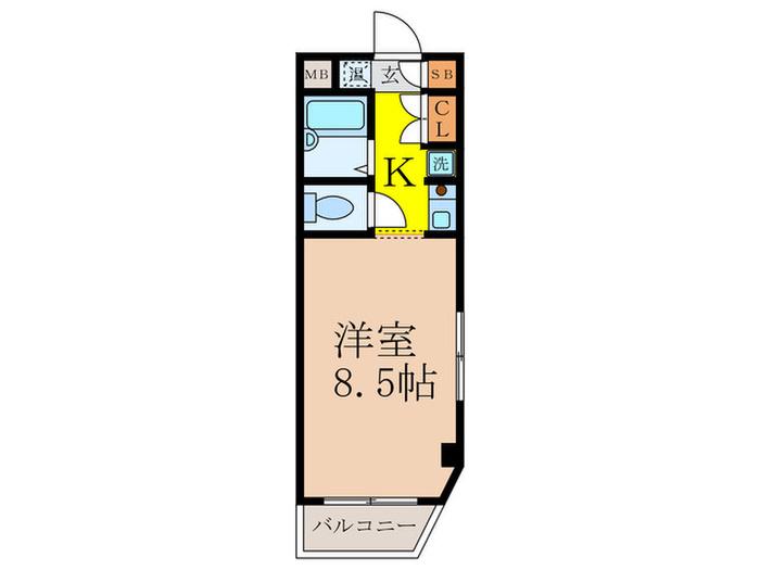 アビタシオン相川(1K/4階)の間取り写真