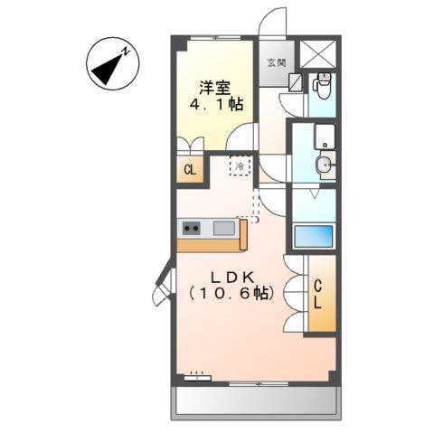 グランドステージ雅(1LDK/3階)の間取り写真