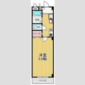 クレセールN(1K/1階)の間取り写真