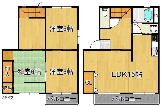 メゾンはまなす(3LDK/1階)の間取り写真