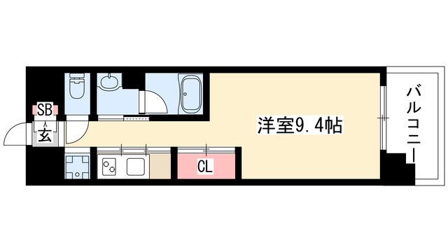 GRAND ESPOIR IZUMI(1K/13階)の間取り写真
