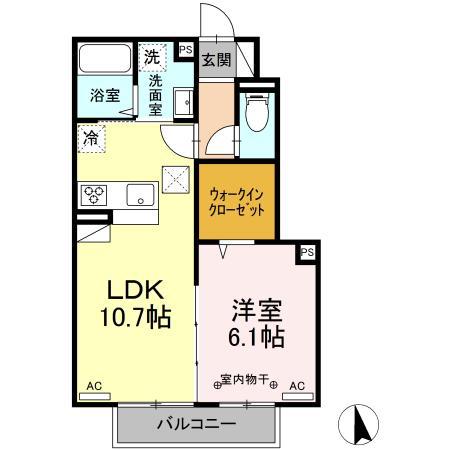 ルマ南栄S(1LDK/1階)の間取り写真