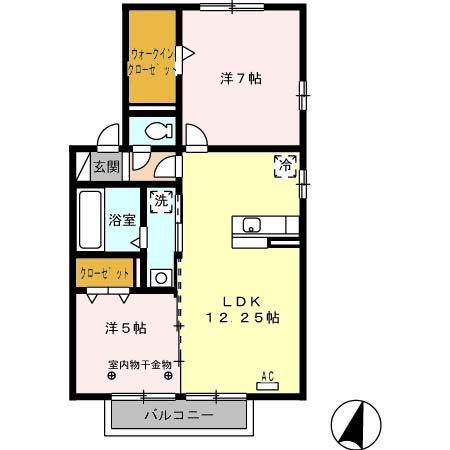 ラ・パール サード(2LDK/2階)の間取り写真