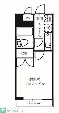 コスモリード国分寺(1K/8階)の間取り写真