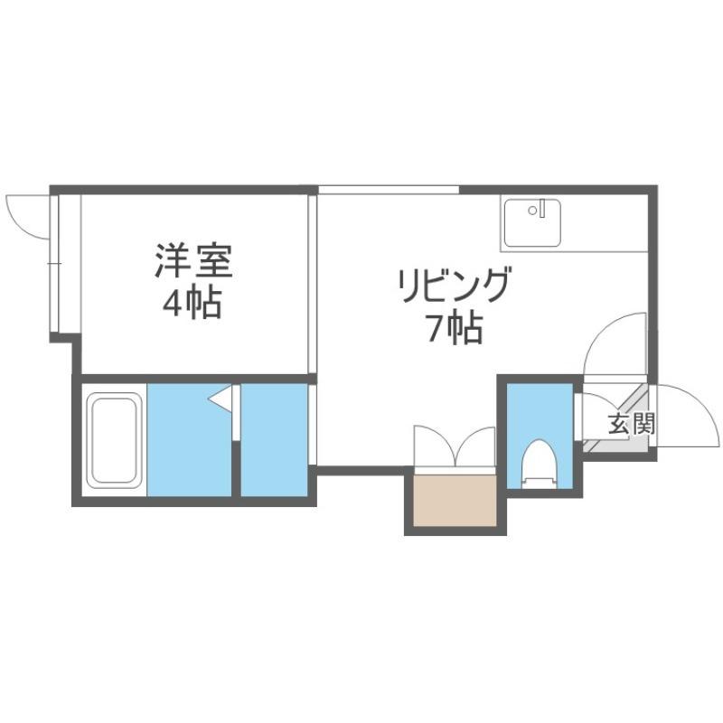 アーバンコート元町VIII(1DK/3階)の間取り写真