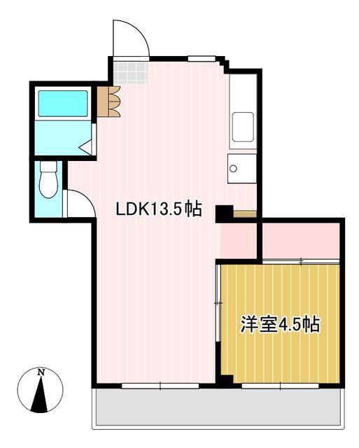 カームハイツ(1LDK/2階)の間取り写真