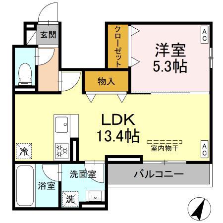 エスペリア新百合ヶ丘(1LDK/3階)の間取り写真