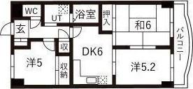 本町ハウス(3DK/3階)の間取り写真