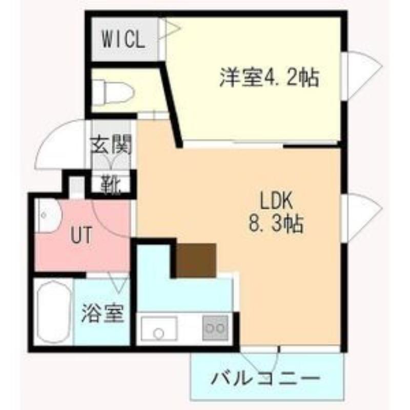 ラ・テラス(1LDK/2階)の間取り写真