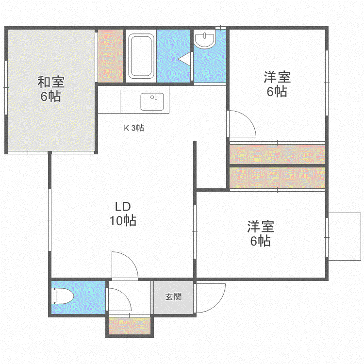 第3サンコーマンション(3LDK/3階)の間取り写真