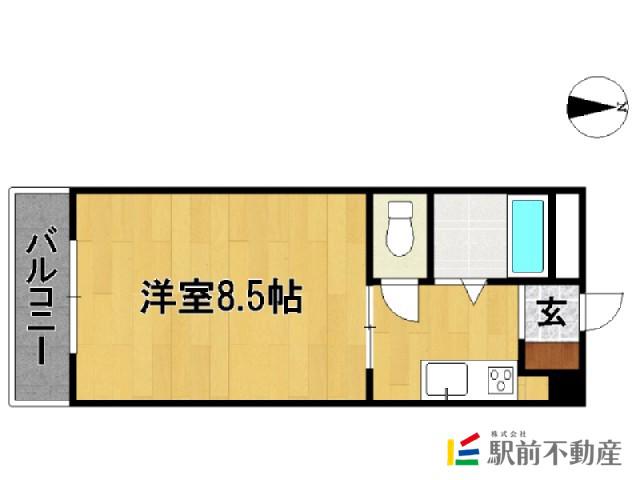 ニュー端山ビル(1K/2階)の間取り写真