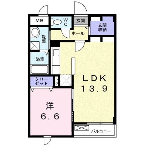 フラン エール(1LDK/1階)の間取り写真