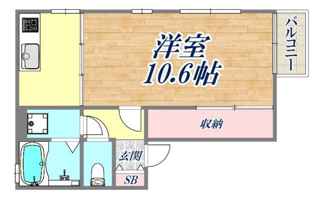クライネブルーメ(1K/2階)の間取り写真