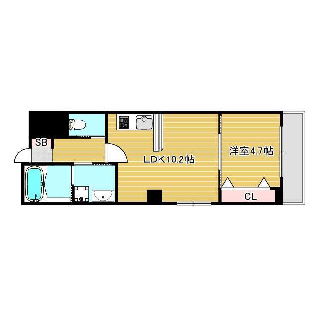 大幸ロイヤル A3(1LDK/9階)の間取り写真