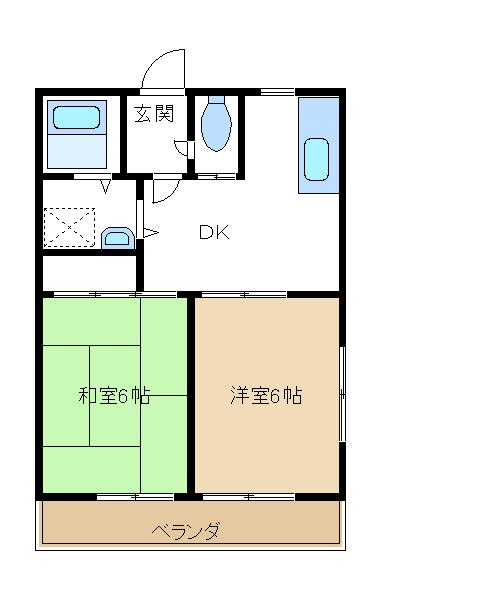 エントピアあさひ(2DK/2階)の間取り写真