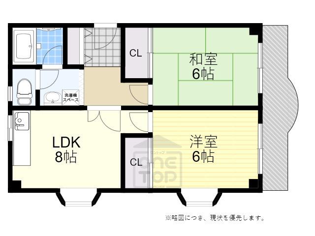 第一山本マンション(2DK/5階)の間取り写真