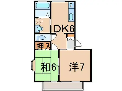 パレスシンコウB(2DK/1階)の間取り写真