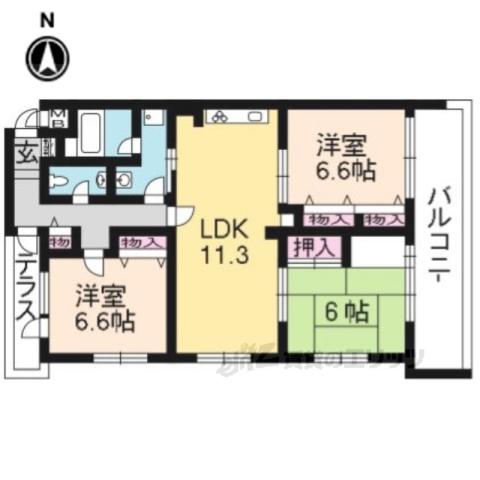 パインフィールド桂(3LDK/2階)の間取り写真