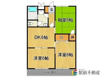 ニューセガシアA(3DK/2階)の間取り写真