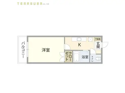 G-STAGE旦野原II(1K/2階)の間取り写真