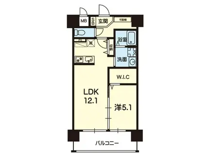 CROIREIII(1LDK/4階)の間取り写真