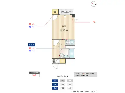 アップルコート元住吉3(ワンルーム/4階)の間取り写真