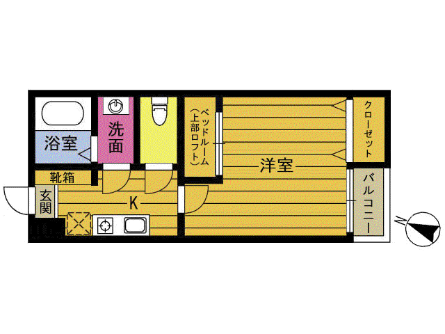 PROSPERITA HAGIWARA(1K/1階)の間取り写真