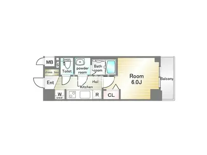 ファステート神戸サルビア(1K/7階)の間取り写真