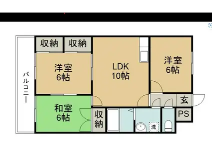 フォレストハイツ(3LDK/4階)の間取り写真