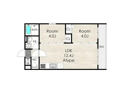 AVANTIO CLAIR(2LDK/2階)の間取り写真