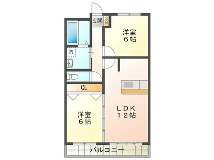 グリーンハイツ2(2LDK/1階)の間取り写真