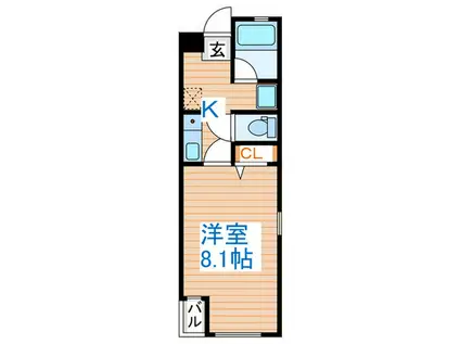 フォレストハイム河原町(1K/1階)の間取り写真