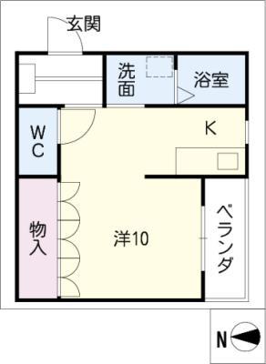 あすか III(ワンルーム/1階)の間取り写真