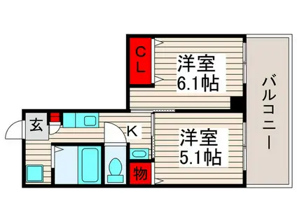 鹿浜マンション(2K/1階)の間取り写真