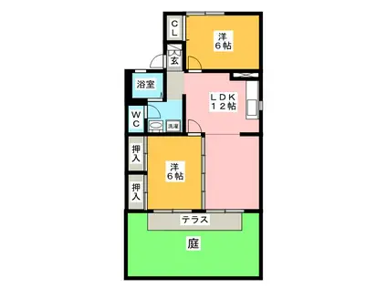 セジュール森島(2LDK/1階)の間取り写真