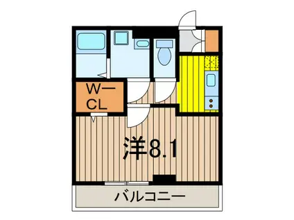 プルメリア(1K/2階)の間取り写真