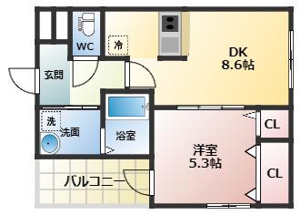 アイ・パレスI番館(1LDK/1階)の間取り写真