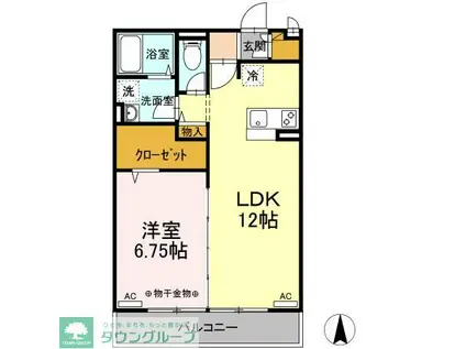 グランドソレーユ(1LDK/2階)の間取り写真