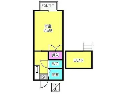 アートインジュエル(1K/2階)の間取り写真