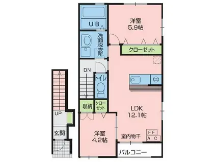 ETERNALUCE I(2LDK/2階)の間取り写真