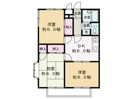 シティ堂山 A(3DK/2階)の間取り写真