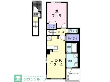 プレジオーソ(1LDK/2階)の間取り写真