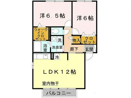 アルカディア(2LDK/2階)の間取り写真